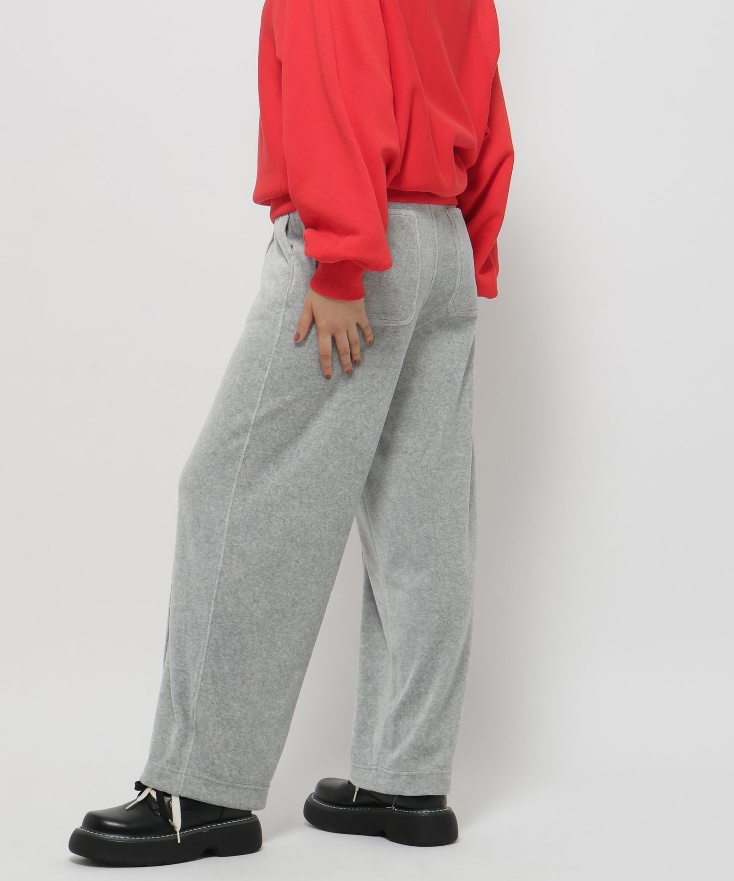 【ニコアンド/niko and】の2WAYラビットベロアパンツ インテリア・キッズ・メンズ・レディースファッション・服の通販 founy(ファニー) 　ファッション　Fashion　レディースファッション　Fashion for Women　パンツ　Pants & Trousers　おすすめ　Recommended / Our Picks　センター　Center, Center Line　バランス　Balance, Style Balance　ベロア　Velour, Soft Velvet　ボトム　Bottoms, Lower Wear　リラックス　Relax, Relaxed Fit　エレガント 上品　Elegant　人気　Popular, Best Seller　秋　Autumn　杢グレー|ID: prp329100004709833 ipo3291000000034204606