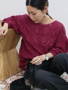 【サマンサモスモス/Samansa Mos2】の花ジャガード7分袖プルオーバー プラム|ID: prp329100004709916 ipo3291000000034246187