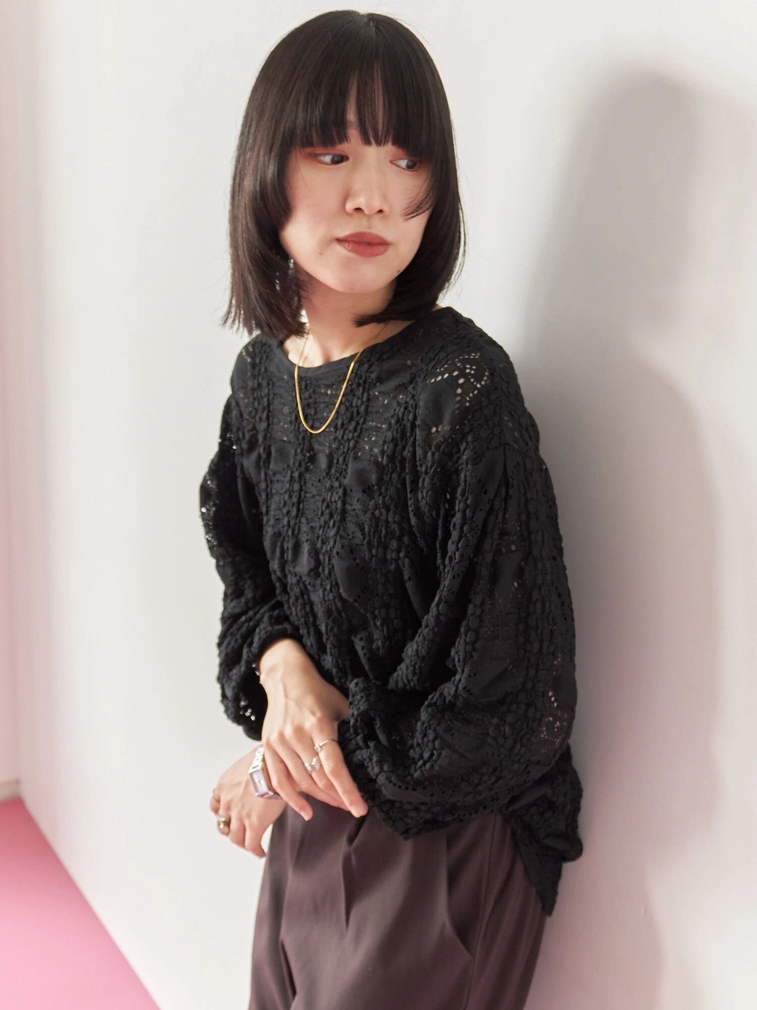 【サマンサモスモス/Samansa Mos2】の花ジャガード7分袖プルオーバー インテリア・キッズ・メンズ・レディースファッション・服の通販 founy(ファニー) 　ファッション　Fashion　レディースファッション　Fashion for Women　トップス・カットソー　Cut & Sew Tops　カジュアルプルオーバー・ニットトップス　Pullovers & Knit Tops / Casual Pullovers　ジャカード／ジャガード　Jacquard, Woven Pattern　ブラック|ID: prp329100004709916 ipo3291000000034246189