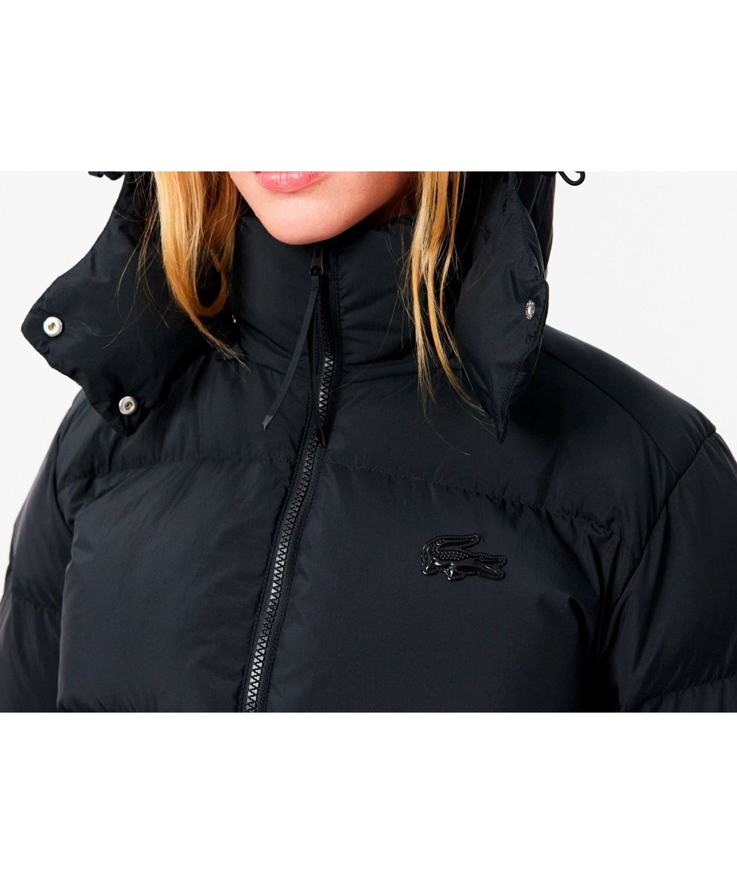 【ラコステ/LACOSTE】のウィメンズ ボリュームハイネック ナイロンショートダウンジャケット / フード取り外し可 インテリア・キッズ・メンズ・レディースファッション・服の通販 founy(ファニー) 　ファッション　Fashion　レディースファッション　Fashion for Women　アウター　Coat / Outerwear Collection　レディースジャケット・軽アウター　Jackets　ショート　Short, Short Length　ジャケット　Jacket, Outerwear　タフタ　Taffeta, Structured Fabric　ダウン　Down, Puffer　ハイネック　High Neck, Mock Neck　フェミニン　Feminine, Girly　ブラック|ID: prp329100004710070 ipo3291000000034180746