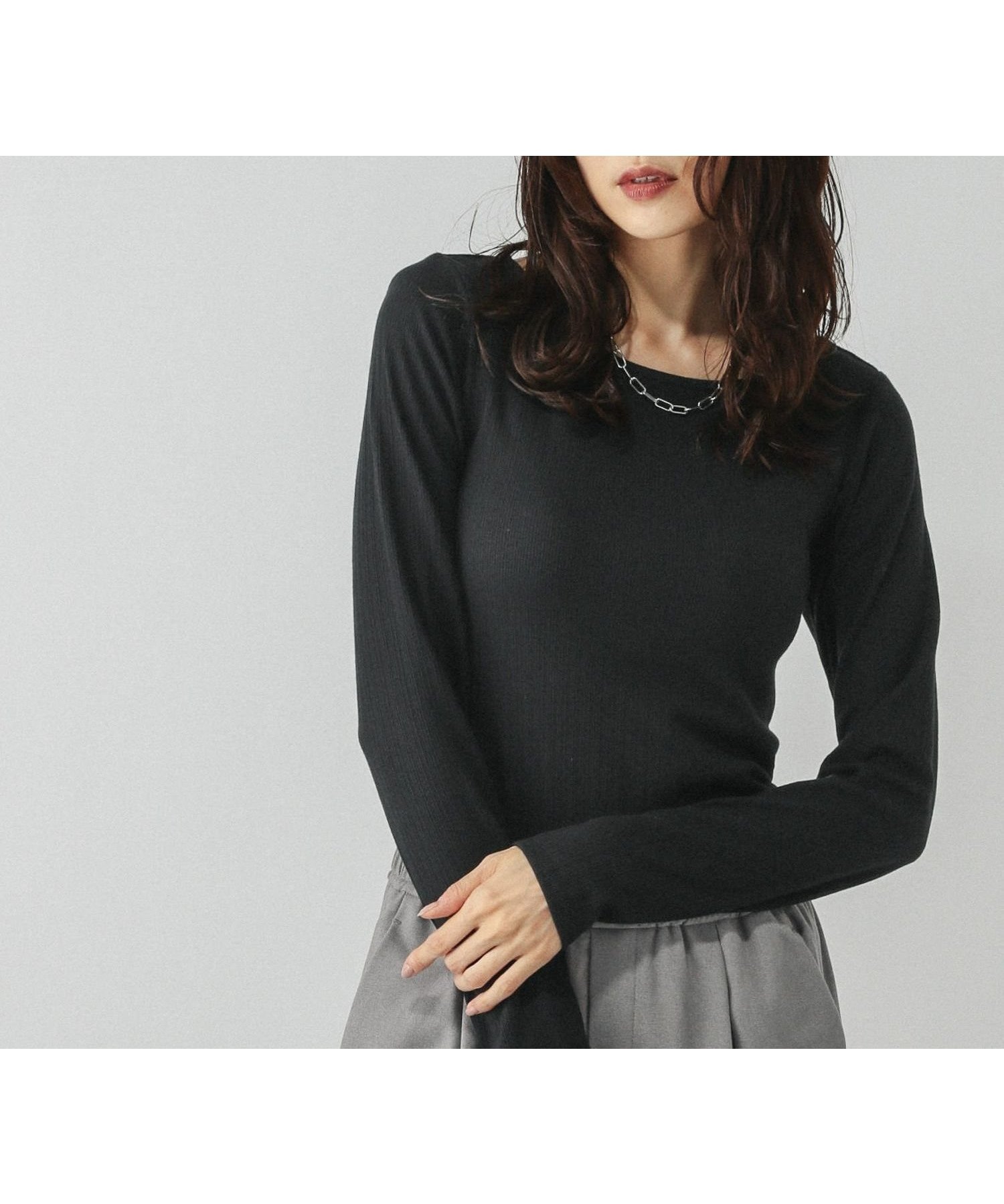 【グローバルワーク/GLOBAL WORK】のWingコラボ/Fffit エフィット/カップ付き長袖Tシャツ/414739 インテリア・キッズ・メンズ・レディースファッション・服の通販 founy(ファニー) 　ファッション　Fashion　レディースファッション　Fashion for Women　トップス・カットソー　Cut & Sew Tops　シャツ・ブラウス・オフィスカジュアル　Elegant Blouses & Button-Ups　ロングTシャツ・Tシャツ　Longline T-Shirts & Tees　アンダー　Underwear Essentials　インナー　Innerwear　カッティング　Cutting Detail　コラボ　Collaboration, Collab　ジャケット　Jacket, Outerwear　フィット　Fit, Slim Fit　羽織　Haori, Light Jacket　長袖　Long Sleeve, Full Sleeve　ブラック09|ID: prp329100004711542 ipo3291000000034032446