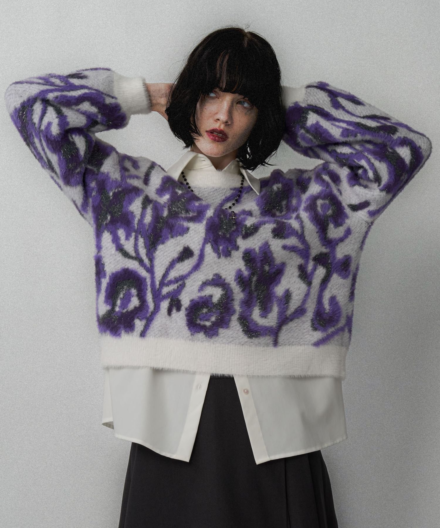 【ハレ/HARE】の2WAYフラワーガララメシャギーカーディガン インテリア・キッズ・メンズ・レディースファッション・服の通販 founy(ファニー) 　ファッション　Fashion　レディースファッション　Fashion for Women　トップス・カットソー　Cut & Sew Tops　カーディガン・羽織り　Layered Style Cardigans　ウェーブ　Wavy Pattern　カーディガン　Cardigan, Knitwear　ショート　Short, Short Length　ストレート　Straight, Straight Cut　デニム　Denim, Jeans Material　フラワー　Flower, Floral　ブルゾン　Blouson, Bomber Jacket　ボトム　Bottoms, Lower Wear　ワイド　Wide, Wide Fit　おすすめ　Recommended / Our Picks　エレガント 上品　Elegant　ホワイト05|ID: prp329100004711734 ipo3291000000034832166