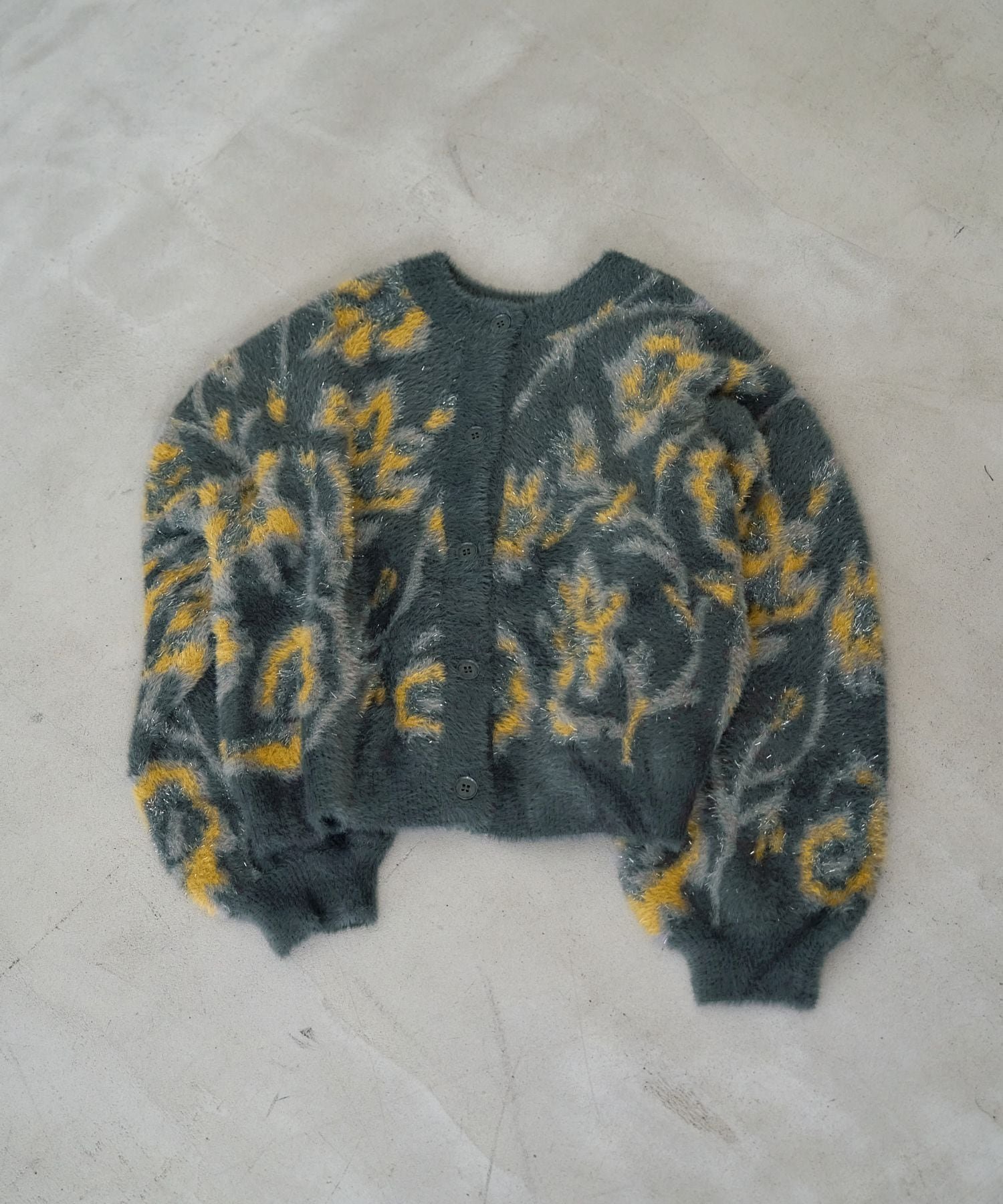 【ハレ/HARE】の2WAYフラワーガララメシャギーカーディガン インテリア・キッズ・メンズ・レディースファッション・服の通販 founy(ファニー) 　ファッション　Fashion　レディースファッション　Fashion for Women　トップス・カットソー　Cut & Sew Tops　カーディガン・羽織り　Layered Style Cardigans　ウェーブ　Wavy Pattern　カーディガン　Cardigan, Knitwear　ショート　Short, Short Length　ストレート　Straight, Straight Cut　デニム　Denim, Jeans Material　フラワー　Flower, Floral　ブルゾン　Blouson, Bomber Jacket　ボトム　Bottoms, Lower Wear　ワイド　Wide, Wide Fit　おすすめ　Recommended / Our Picks　エレガント 上品　Elegant　イエロー62|ID: prp329100004711734 ipo3291000000034832170