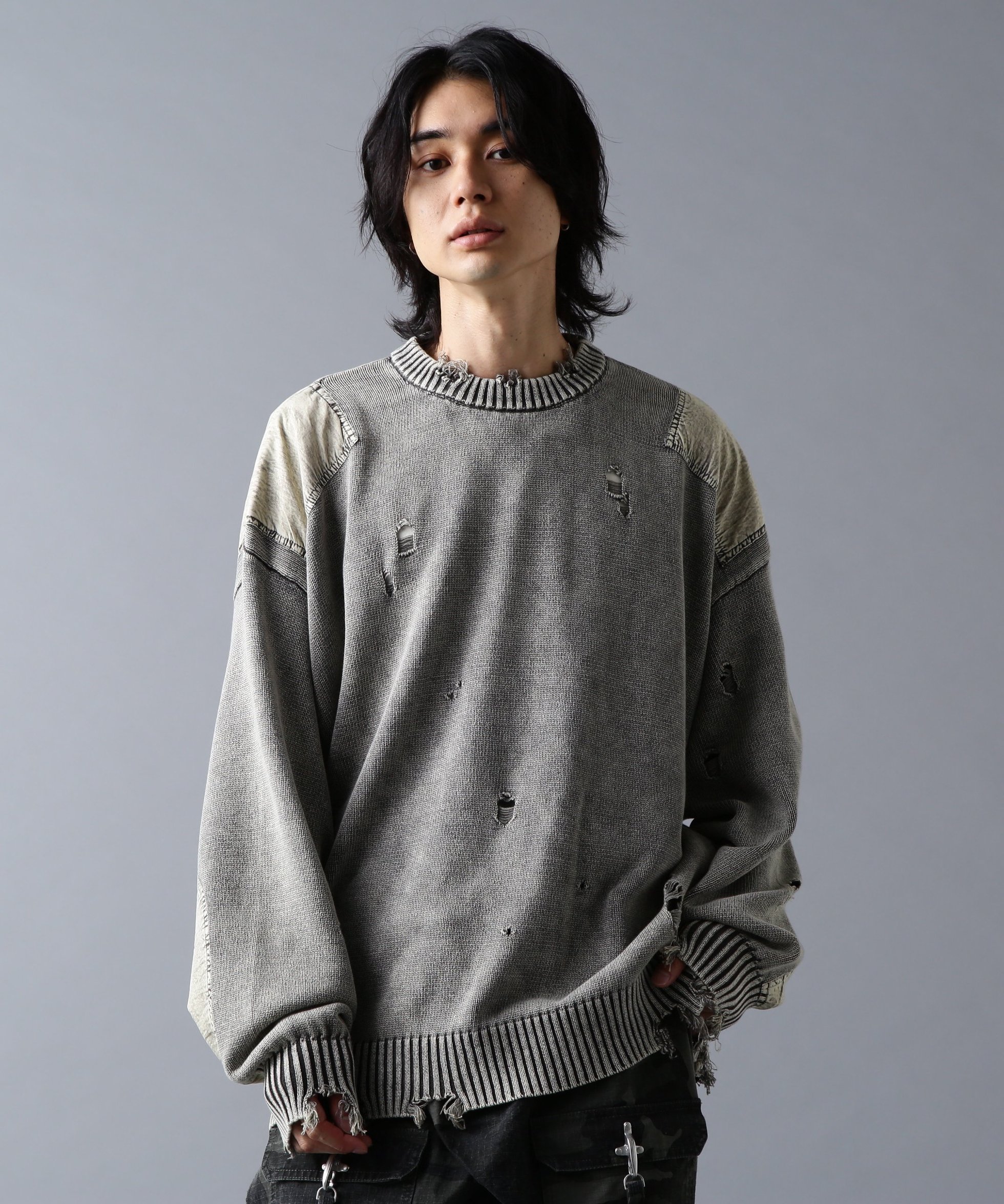 【エルエイチピー/LHP / MEN】のDankeSchon/ダンケシェーン/MILS KNIT CREWNECK インテリア・キッズ・メンズ・レディースファッション・服の通販 founy(ファニー) 　ファッション　Fashion　メンズファッション　Fashion for Men　ヴィンテージ　Vintage Style　カットソー　Cut and Sewn Top　カーゴパンツ　Cargo Pants, Utility Pants　グラフィック　Graphic, Graphic Design　コレクション　Collection, Seasonal Line　今季　This Season, Current Season　スタンダード　Standard, Basic　スラックス　Slacks, Dress Pants　ダメージ　Distressed, Destroyed　トレンド　Trend, Trending Now　バランス　Balance, Style Balance　パッチワーク　Patchwork, Mixed Fabric　ミックス　Mix, Mixed Style　ミリタリー　Military, Army Style　ユーズド　Used, Vintage-Look　リアル　Real, Realistic　リラックス　Relax, Relaxed Fit　ルーズ　Loose, Oversized　ロング　Long, Long-Length　ワーク　Workwear, Utility Style　おすすめ　Recommended / Our Picks　ベージュ|ID: prp329100004712007 ipo3291000000034089494