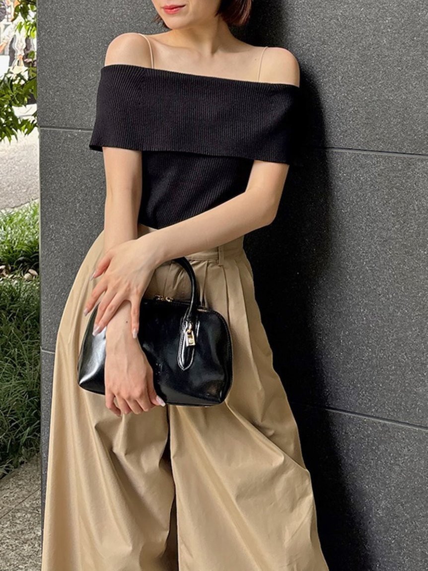 【スナイデル/SNIDEL】のオフショルニットプルオーバー インテリア・キッズ・メンズ・レディースファッション・服の通販 founy(ファニー) 　ファッション　Fashion　レディースファッション　Fashion for Women　トップス・カットソー　Cut & Sew Tops　ニット　Knit Tops & Sweaters　カジュアルプルオーバー・ニットトップス　Pullovers & Knit Tops / Casual Pullovers　おすすめ　Recommended / Our Picks　スマート　Smart, Elegant　ボトム　Bottoms, Lower Wear　モノトーン　Monotone, Black and White　夏　Summer　BLK[009]|ID: prp329100004712261 ipo3291000000034037748