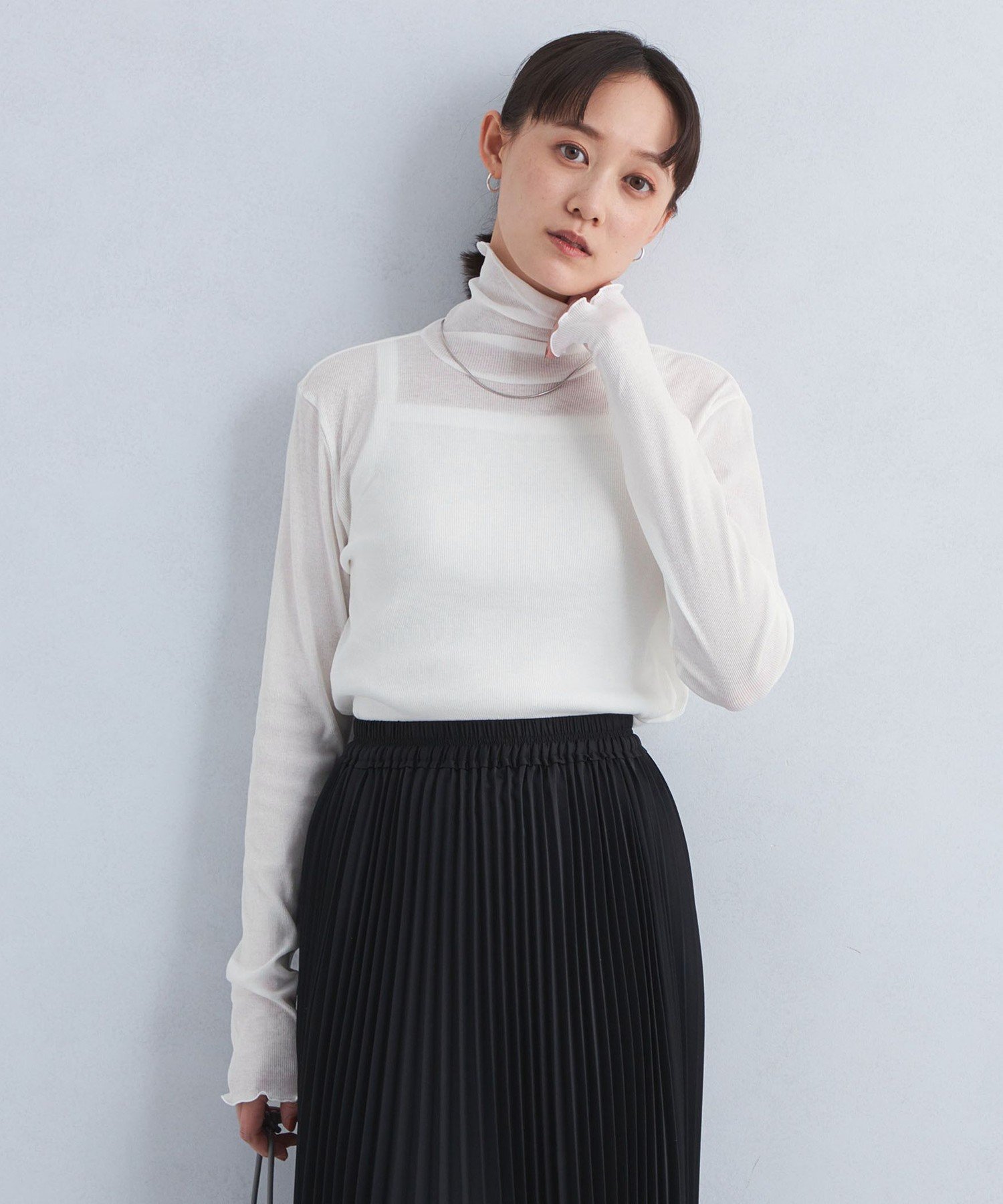 【ユナイテッドアローズ/UNITED ARROWS】のハイツイスト リブ タートルネック カットソー インテリア・キッズ・メンズ・レディースファッション・服の通販 founy(ファニー) 　ファッション　Fashion　レディースファッション　Fashion for Women　トップス・カットソー　Cut & Sew Tops　カットソー・ベーシックTシャツ　Cut-and-Sewn Tops / Stretch Tees & Basics　タートルネック・ハイネックトップス　Turtlenecks & High-Neck Tops　インナー　Innerwear　秋　Autumn　カットソー　Cut and Sewn Top　サロペット　Overalls, Salopette　シアー　Sheer, See-Through　ジャンスカ　Jumper Skirt, Pinafore Dress　スウェット / スエット　Sweatshirt, Sweatwear　センター　Center, Center Line　タートルネック　Turtleneck, High Neck　ツイスト　Tweed, Tweed Fabric　冬　Winter / This Winter　アウトレット　Outlet / Clearance　おすすめ　Recommended / Our Picks　OFF WHITE|ID: prp329100004712327 ipo3291000000034038517