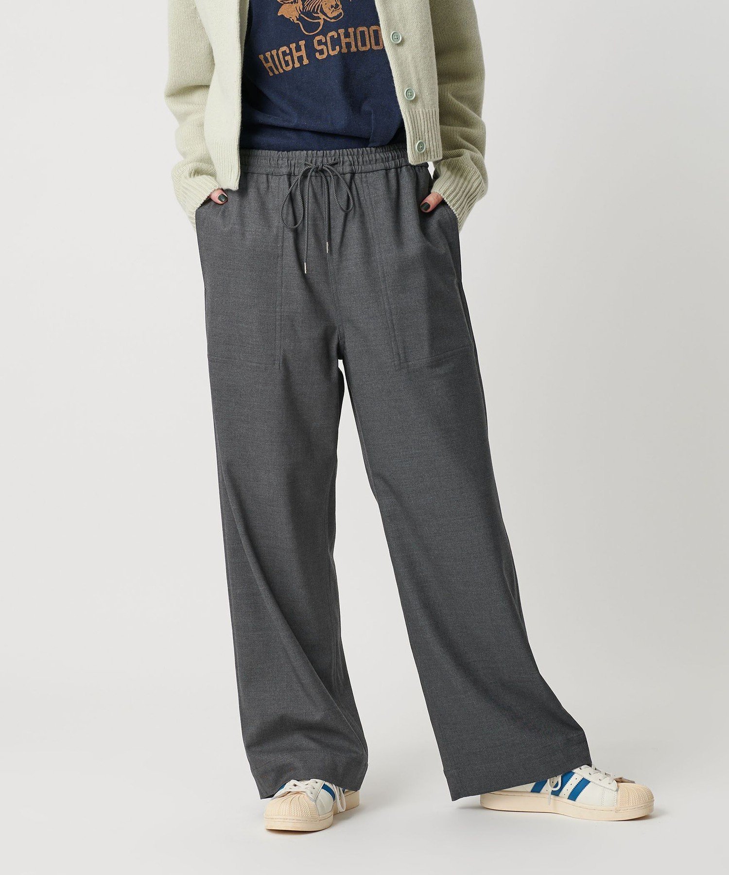 【ビューティ&ユース ユナイテッドアローズ/BEAUTY&YOUTH / UNITED ARROWS】のポリエステルブレンド パッチポケットパンツ インテリア・キッズ・メンズ・レディースファッション・服の通販 founy(ファニー) 　ファッション　Fashion　レディースファッション　Fashion for Women　パンツ　Pants & Trousers　洗える　Machine Washable　カーディガン　Cardigan, Knitwear　ジャケット　Jacket, Outerwear　スウェット / スエット　Sweatshirt, Sweatwear　スキッパー　Skipper, Open Collar　スニーカー　Sneakers, Trainers　ツイル　Twist, Twisted Detail　人気　Popular, Best Seller　パッチ　Patch, Appliqué　ポケット　Pocket, Pocket Detail　リラックス　Relax, Relaxed Fit　ロング　Long, Long-Length　ワイド　Wide, Wide Fit　A/W・秋冬　Autumn/Winter　おすすめ　Recommended / Our Picks　エレガント 上品　Elegant　DK.GRAY|ID: prp329100004712356 ipo3291000000034038948