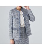 【アナイ/ANAYI】の【Eternal Line 2024】ミックスツイードロングノーカラー ジャケット blue mix|ID: prp329100004712357 ipo3291000000034500581