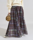 【フリークスストア/FREAK'S STORE】のエアリーチェックフレアスカート 25AW パープル|ID: prp329100004712494 ipo3291000000034561302