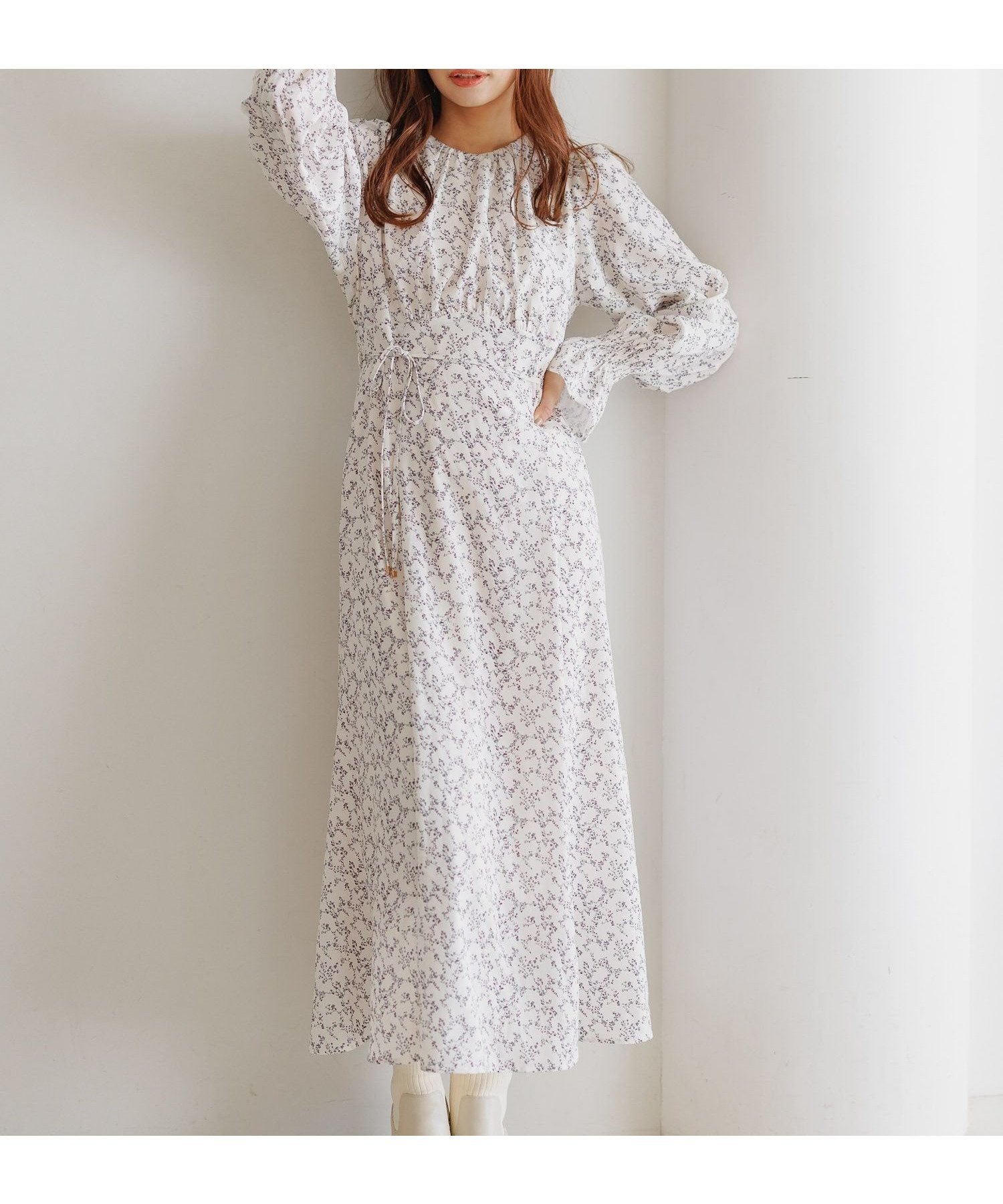 【ミスティ ウーマン/mysty woman】のギャザーエンパイアワンピース インテリア・キッズ・メンズ・レディースファッション・服の通販 founy(ファニー) 　ファッション　Fashion　レディースファッション　Fashion for Women　ワンピース　Dresses　おすすめ　Recommended / Our Picks　ギャザー　Gathered, Ruffled　ジャケット　Jacket, Outerwear　フェミニン　Feminine, Girly　リボン　Ribbon, Bow　アイボリー08|ID: prp329100004712607 ipo3291000000034041953