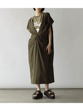 【ラシュッド/LASUD】の異素材ドッキング箔ロゴ2wayワンピース 人気、トレンドファッション・服の通販 founy(ファニー) ファッション Fashion レディースファッション Fashion for Women ワンピース Dresses ドッキング Docking, Mixed Material フロント Front, Front Design ポケット Pocket, Pocket Detail リラックス Relax, Relaxed Fit 軽量 Lightweight, Ultra Light |ID:prp329100004712629