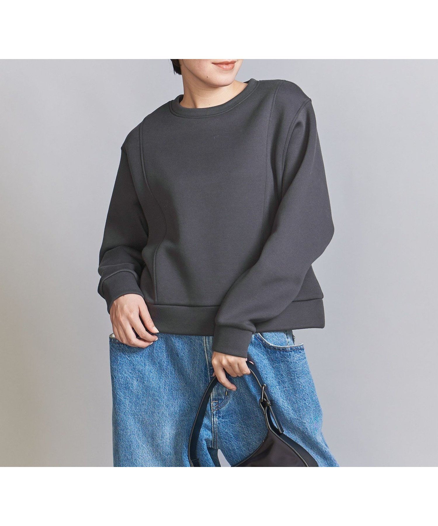 【ユナイテッドアローズ/UNITED ARROWS】のダンボールシーム プルオーバー インテリア・キッズ・メンズ・レディースファッション・服の通販 founy(ファニー) 　ファッション　Fashion　レディースファッション　Fashion for Women　トップス・カットソー　Cut & Sew Tops　カジュアルプルオーバー・ニットトップス　Pullovers & Knit Tops / Casual Pullovers　ショート　Short, Short Length　シンプル　Simple, Minimal　スリーブ　Sleeve, Long Sleeve / Short Sleeve　トレンド　Trend, Trending Now　フォルム　Silhouette, Form　ボトム　Bottoms, Lower Wear　ワイド　Wide, Wide Fit　アウトレット　Outlet / Clearance　DK.GRAY|ID: prp329100004712646 ipo3291000000034042297