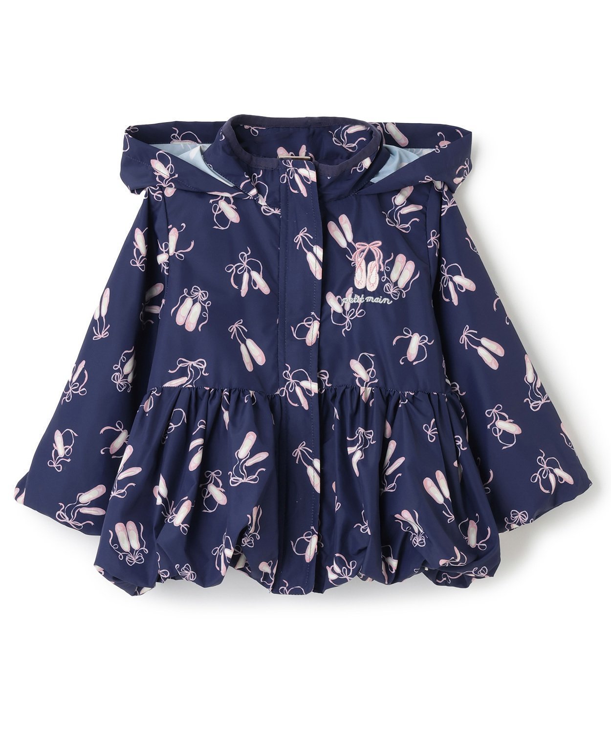 【ナルミヤ オンライン/NARUMIYA ONELINE / KIDS】の【撥水加工】ペプラムウィンブレ インテリア・キッズ・メンズ・レディースファッション・服の通販 founy(ファニー) 　ファッション　Fashion　キッズファッション　Fashion for Kids　バレエ　Ballet, Ballet Style　パターン　Pattern, Design Print　ペプラム　Peplum, Flared Hem　ポケット　Pocket, Pocket Detail　モチーフ　Motif, Design Theme　ラベンダー　Lavender　ワンポイント　One Point, Statement Accent　紺|ID: prp329100004712832 ipo3291000000034123018