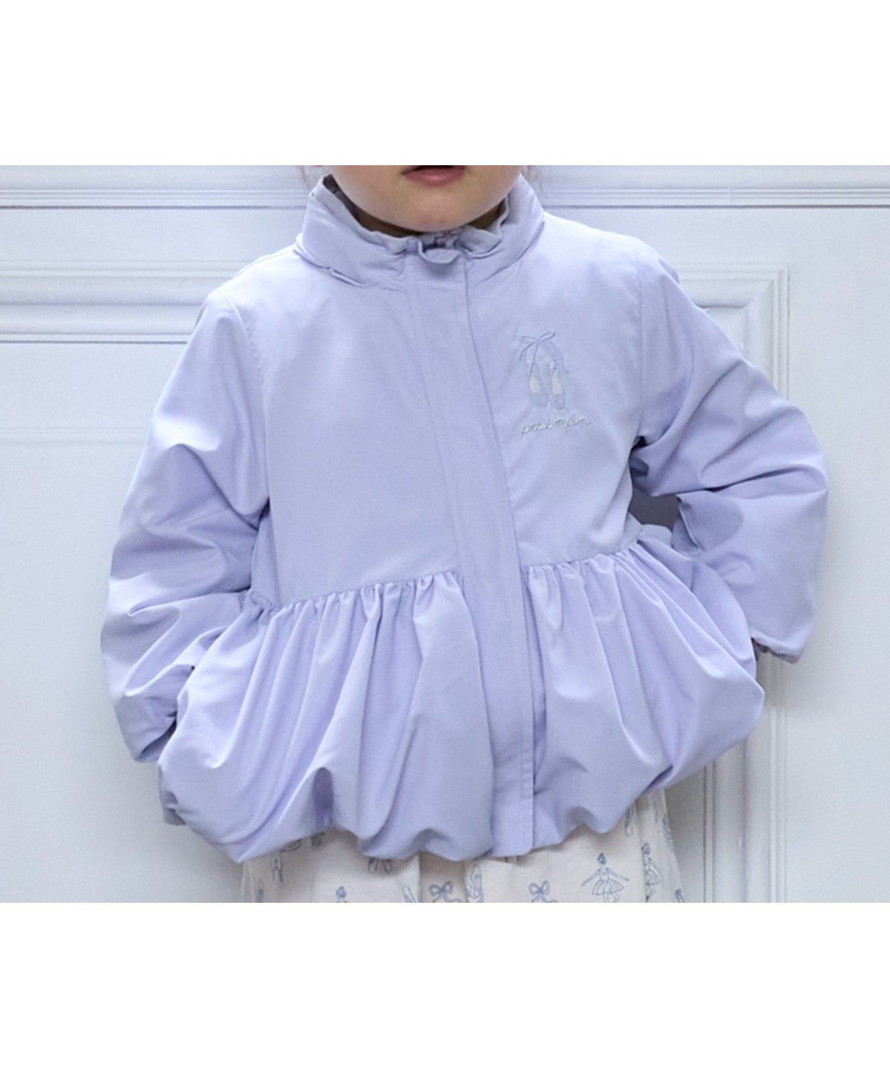 【ナルミヤ オンライン/NARUMIYA ONELINE / KIDS】の【撥水加工】ペプラムウィンブレ インテリア・キッズ・メンズ・レディースファッション・服の通販 founy(ファニー) 　ファッション　Fashion　キッズファッション　Fashion for Kids　バレエ　Ballet, Ballet Style　パターン　Pattern, Design Print　ペプラム　Peplum, Flared Hem　ポケット　Pocket, Pocket Detail　モチーフ　Motif, Design Theme　ラベンダー　Lavender　ワンポイント　One Point, Statement Accent　ラベンダー|ID: prp329100004712832 ipo3291000000034123020