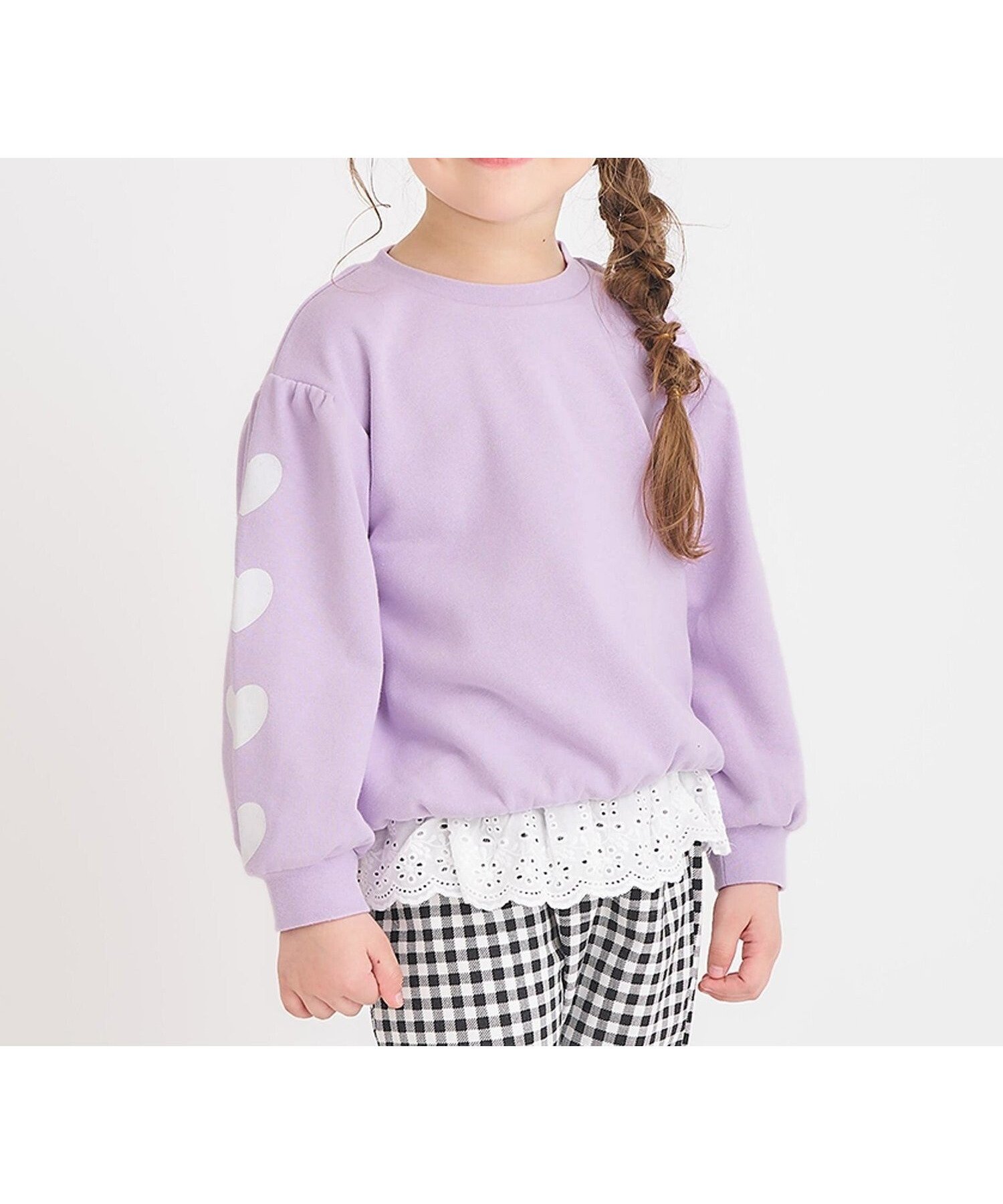 【エフオー オンラインストア/F.O.Online Store / KIDS】のWEB限定 袖モチーフトレーナー/7days Style インテリア・キッズ・メンズ・レディースファッション・服の通販 founy(ファニー) 　ファッション　Fashion　キッズファッション　Fashion for Kids　トレーナー　Sweatshirt, Trainer　モチーフ　Motif, Design Theme　ラベンダー|ID: prp329100004712946 ipo3291000000034113649