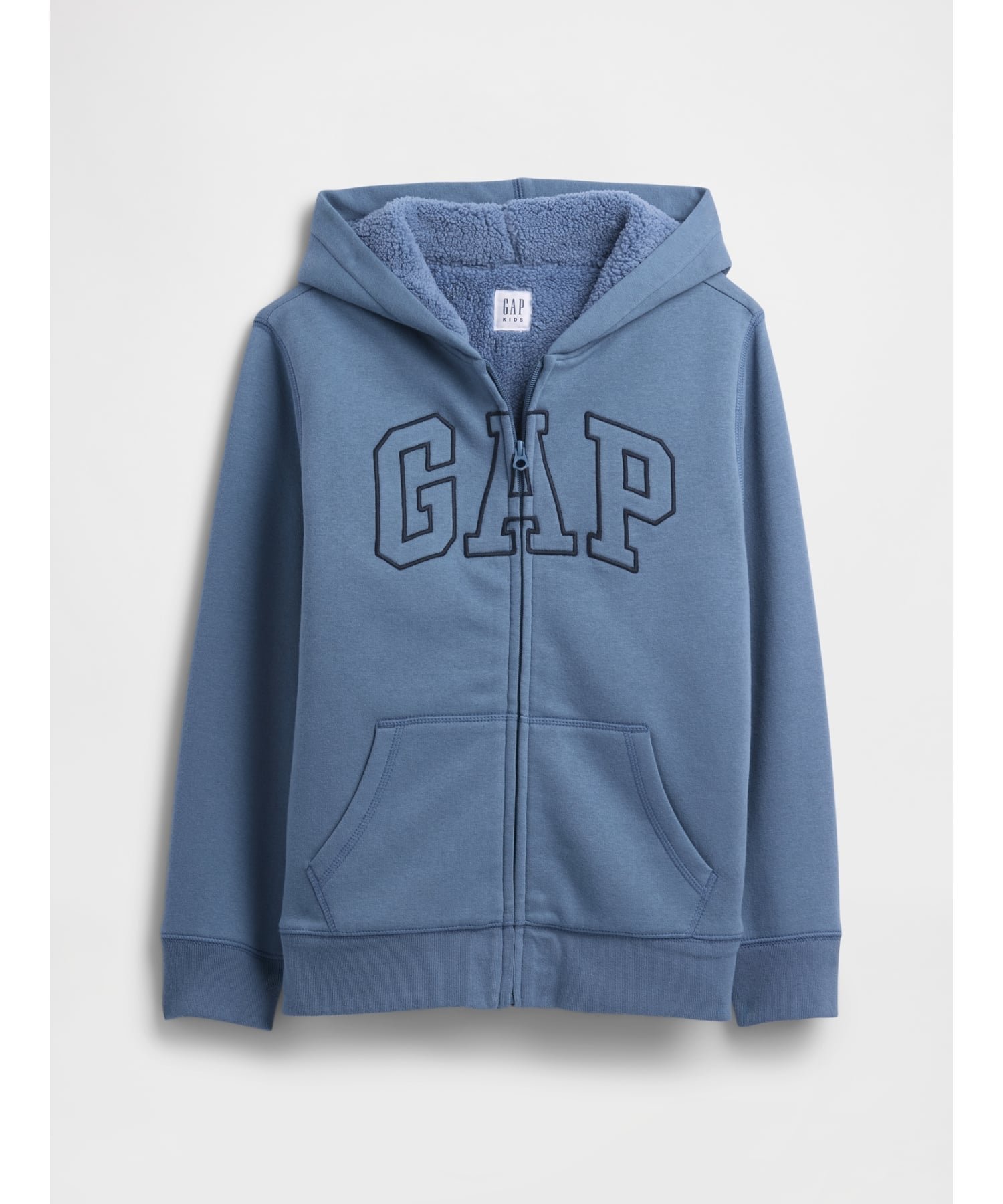 【ギャップ/GAP / KIDS】のGAPロゴ 裏ボア ジップアップパーカー (キッズ) インテリア・キッズ・メンズ・レディースファッション・服の通販 founy(ファニー) 　ファッション　Fashion　キッズファッション　Fashion for Kids　ストレート　Straight, Straight Cut　フィット　Fit, Slim Fit　フロント　Front, Front Design　ポケット　Pocket, Pocket Detail　リラックス　Relax, Relaxed Fit　長袖　Long Sleeve, Full Sleeve　CORNFLOWER829|ID: prp329100004712957 ipo3291000000034119491