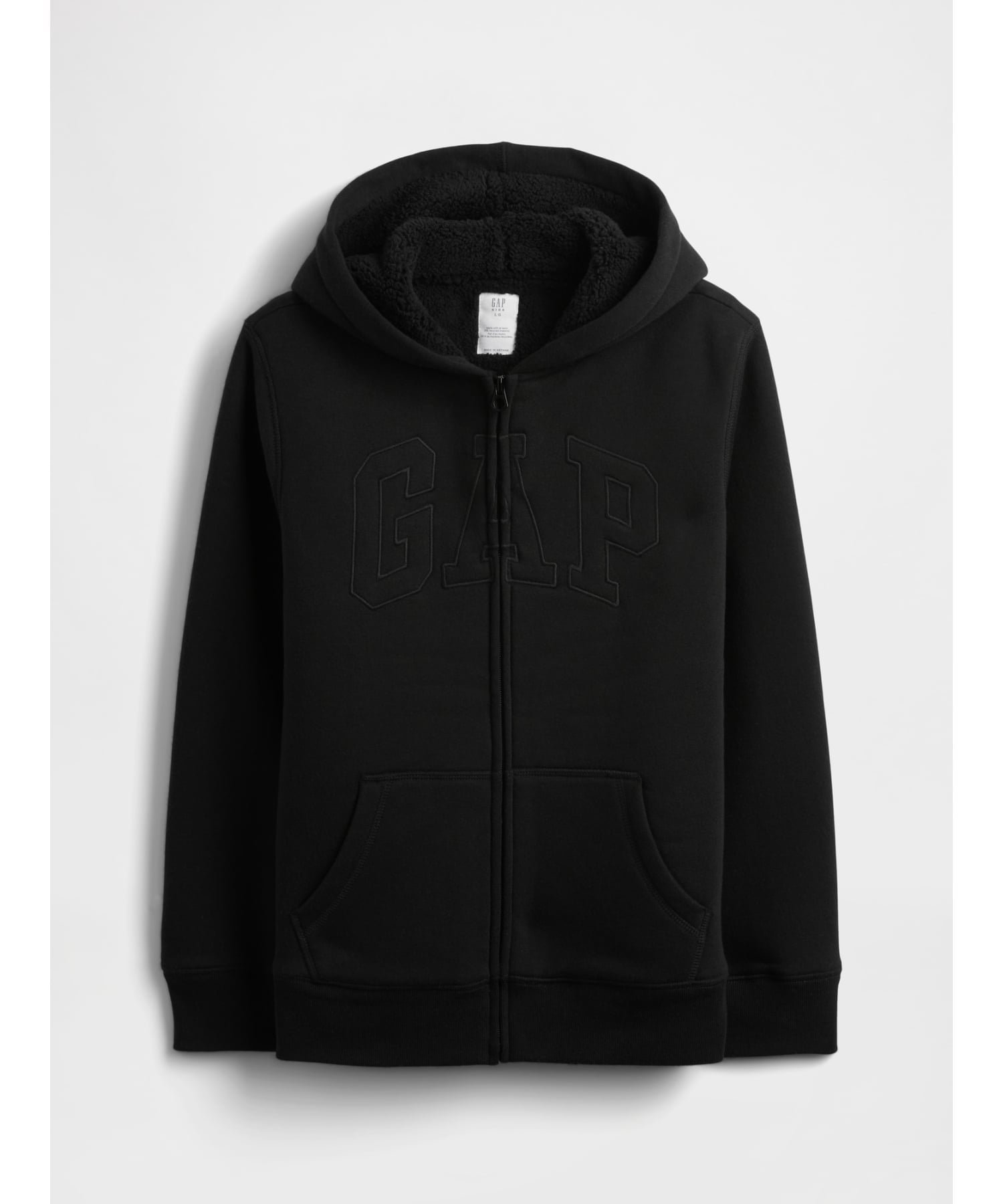 【ギャップ/GAP / KIDS】のGAPロゴ 裏ボア ジップアップパーカー (キッズ) インテリア・キッズ・メンズ・レディースファッション・服の通販 founy(ファニー) 　ファッション　Fashion　キッズファッション　Fashion for Kids　ストレート　Straight, Straight Cut　フィット　Fit, Slim Fit　フロント　Front, Front Design　ポケット　Pocket, Pocket Detail　リラックス　Relax, Relaxed Fit　長袖　Long Sleeve, Full Sleeve　TRUE_BLACK|ID: prp329100004712957 ipo3291000000034119495