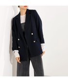 【エヌ ナチュラルビューティーベーシック/N.Natural Beauty basic】のダブルブレストテーラードジャケット 人気、トレンドファッション・服の通販 founy(ファニー) ファッション Fashion レディースファッション Fashion for Women アウター Coat / Outerwear Collection レディースジャケット・軽アウター Jackets テーラードジャケット / 通勤・きれいめスタイル Tailored Jackets & Blazers おすすめ Recommended / Our Picks ストライプ Stripe, Striped Pattern トレンド Trend, Trending Now メランジ Melange, Mixed Yarn 無地 Plain, Solid Color thumbnail ネイビー|ID: prp329100004713232 ipo3291000000034085926
