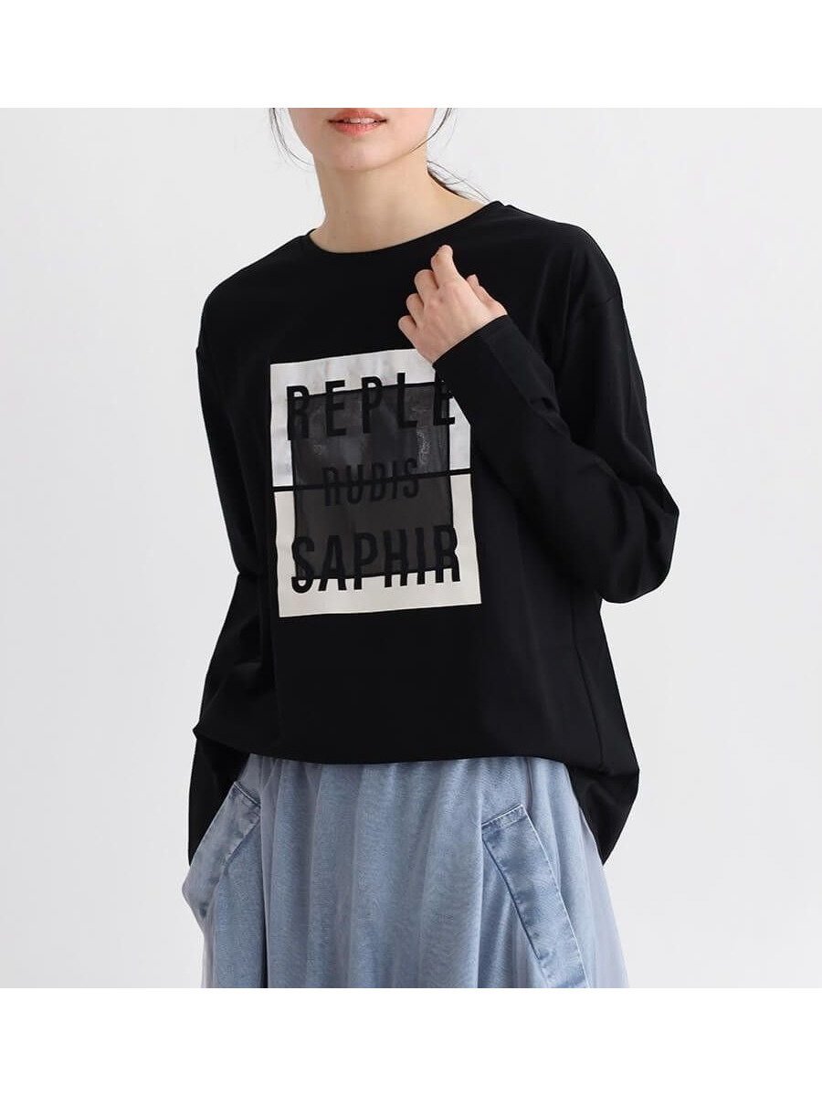 【ラシュッド/LASUD】のオーガンジーロゴロンT 人気、トレンドファッション・服の通販 founy(ファニー) ファッション Fashion レディースファッション Fashion for Women トップス・カットソー Cut & Sew Tops ロングTシャツ・Tシャツ Longline T-Shirts & Tees オーガンジー Organza Fabric ロング Long, Long-Length other-1|ID: prp329100004713388 ipo3291000000034714138