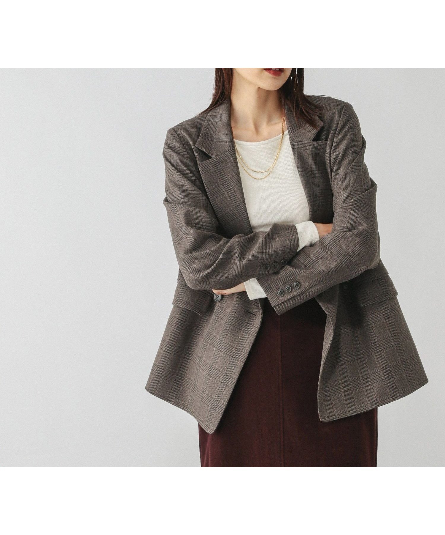 【グローバルワーク/GLOBAL WORK】のお手入れラクラクセットアップ/ダブルジャケット/587828 インテリア・キッズ・メンズ・レディースファッション・服の通販 founy(ファニー) ファッション Fashion レディースファッション Fashion for Women アウター Coat / Outerwear Collection レディースジャケット・軽アウター Jackets おすすめ Recommended / Our Picks ジャケット Jacket, Outerwear ストレッチ Stretch, Stretchy Fabric セットアップ Set-Up, Coordinated Outfit ダブル Double, Double-Breasted チェック Check, Plaid, Tartan デニム Denim, Jeans Material フラット Flat, Flat Shoes フレア Flare, Flared ワイド Wide, Wide Fit A/W・秋冬 Autumn/Winter ブラウンチェック59|ID: prp329100004713432 ipo3291000000034870570