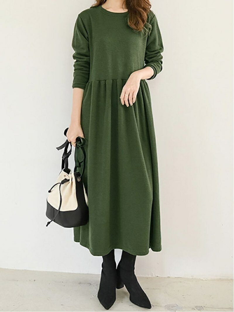 【ドゥーベル/Doux Belle】の【Doux Belle】ワンピース 長袖 ロング ロングワンピ 人気、トレンドファッション・服の通販 founy(ファニー) ファッション Fashion レディースファッション Fashion for Women ワンピース Dresses 春 Spring 秋 Autumn カットソー Cut and Sewn Top シンプル Simple, Minimal ジャケット Jacket, Outerwear 長袖 Long Sleeve, Full Sleeve フレア Flare, Flared ベーシック Basic, Essential ポケット Pocket, Pocket Detail ラウンド Round, Round Neck ロング Long, Long-Length 冬 Winter / This Winter A/W・秋冬 Autumn/Winter other-1|ID: prp329100004713514 ipo3291000000034872856