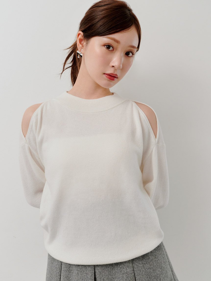 【スナイデル/SNIDEL】のコールドショルダープルオーバー インテリア・キッズ・メンズ・レディースファッション・服の通販 founy(ファニー) 　ファッション　Fashion　レディースファッション　Fashion for Women　トップス・カットソー　Cut & Sew Tops　カジュアルプルオーバー・ニットトップス　Pullovers & Knit Tops / Casual Pullovers　今季　This Season, Current Season　ショルダー　Shoulder, Shoulder Strap　シンプル　Simple, Minimal　ストレート　Straight, Straight Cut　スマート　Smart, Elegant　定番　Standard, Basic Item　人気　Popular, Best Seller　フェイス　Face, Facial Design　フレア　Flare, Flared　ボトム　Bottoms, Lower Wear　ラベンダー　Lavender　おすすめ　Recommended / Our Picks　エレガント 上品　Elegant　IVR[003]|ID: prp329100004713605 ipo3291000000034052294