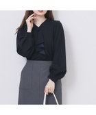 【インデックス/INDEX】のボウタイフリルトップス【洗濯機OK/ストレッチ/イージーアイロン/防シワ】《S~3L》 ネイビー|ID: prp329100004713733 ipo3291000000034701972