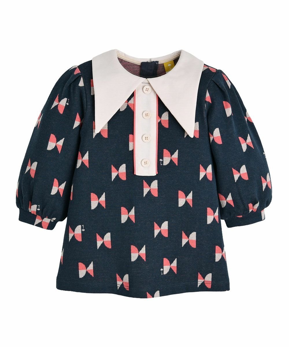 【モイモルン/moimoln / KIDS】のキャンディワンピース インテリア・キッズ・メンズ・レディースファッション・服の通販 founy(ファニー) 　ファッション　Fashion　キッズファッション　Fashion for Kids　ワンピース　Dresses　おすすめ　Recommended / Our Picks　ジャカード／ジャガード　Jacquard, Woven Pattern　セットアップ　Set-Up, Coordinated Outfit　パイピング　Piping, Trim Design　ビッグ　Big, Oversized　フォーマル　Formal, Dressy　ネイビー|ID: prp329100004713800 ipo3291000000034123012