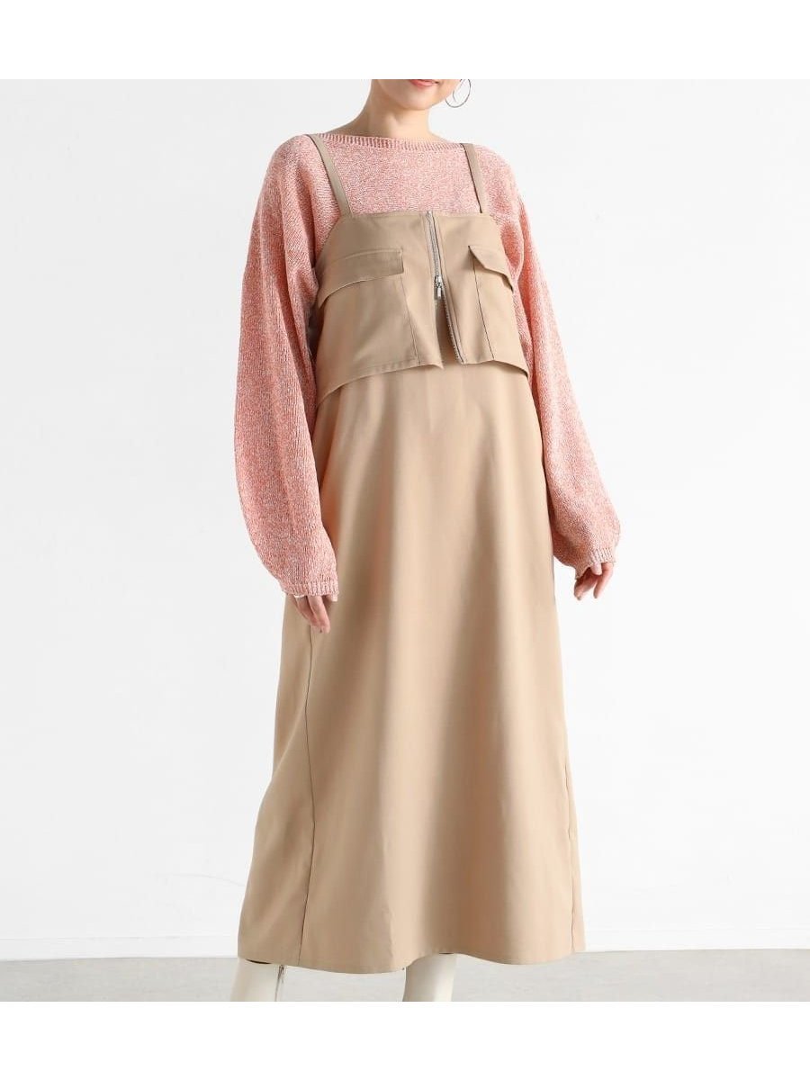【ヴァン/Vin】のレイヤードライクジャンパースカート 人気、トレンドファッション・服の通販 founy(ファニー)  ファッション Fashion レディースファッション Fashion for Women スカート Skirts インナー Innerwear カットソー Cut and Sewn Top ショート Short, Short Length ジップ Zip, Zipper ストレート Straight, Straight Cut ビスチェ Bustier, Corset Top フロント Front, Front Design ポケット Pocket, Pocket Detail ロング Long, Long-Length 洗える Machine Washable  other-1|ID: prp329100004714657 ipo3291000000034061578