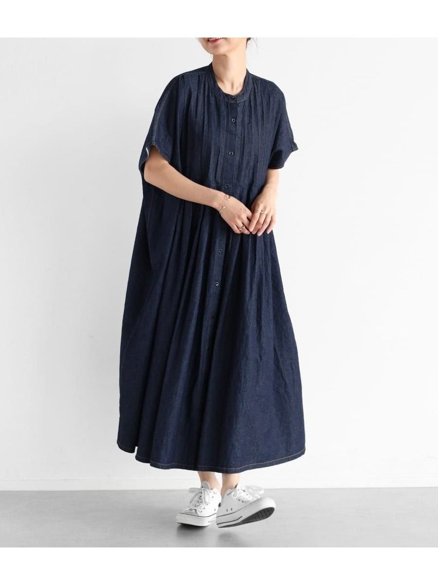 【ヴァン/Vin】のフロントタックデニムワンピース 人気、トレンドファッション・服の通販 founy(ファニー) 　ファッション　Fashion　レディースファッション　Fashion for Women　ワンピース　Dresses　スニーカー　Sneakers, Trainers　デニム　Denim, Jeans Material　フロント　Front, Front Design　ボックス　Boxy, Box Shape　 other-1|ID: prp329100004714658 ipo3291000000034551109