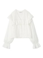 【リリーブラウン/Lily Brown】のコットンフリルブラウス 人気、トレンドファッション・服の通販 founy(ファニー) ファッション Fashion レディースファッション Fashion for Women トップス・カットソー Cut & Sew Tops シャツ・ブラウス・オフィスカジュアル Elegant Blouses & Button-Ups クラシカル Classical, Vintage-Inspired スマート Smart, Elegant デコルテ Décolleté, Neckline ドット Polka Dot, Dot Pattern フロント Front, Front Design レース Lace, Lace Fabric ヴィンテージ Vintage Style |ID:prp329100004714847