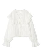【リリーブラウン/Lily Brown】のコットンフリルブラウス 人気、トレンドファッション・服の通販 founy(ファニー) ファッション Fashion レディースファッション Fashion for Women トップス・カットソー Cut & Sew Tops シャツ・ブラウス・オフィスカジュアル Elegant Blouses & Button-Ups クラシカル Classical, Vintage-Inspired スマート Smart, Elegant デコルテ Décolleté, Neckline ドット Polka Dot, Dot Pattern フロント Front, Front Design レース Lace, Lace Fabric ヴィンテージ Vintage Style thumbnail WHT[001]|ID: prp329100004714847 ipo3291000000034063850