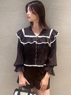 【リリーブラウン/Lily Brown】のコットンフリルブラウス 人気、トレンドファッション・服の通販 founy(ファニー) ファッション Fashion レディースファッション Fashion for Women トップス・カットソー Cut & Sew Tops シャツ・ブラウス・オフィスカジュアル Elegant Blouses & Button-Ups クラシカル Classical, Vintage-Inspired スマート Smart, Elegant デコルテ Décolleté, Neckline ドット Polka Dot, Dot Pattern フロント Front, Front Design レース Lace, Lace Fabric ヴィンテージ Vintage Style thumbnail BLK[009]|ID: prp329100004714847 ipo3291000000034063851