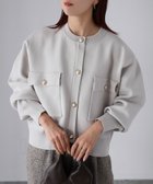 【リベリー/Riberry】の【セットアップ可】スポンディッシュ金ボタンショートカーデ グレイッシュベージュ|ID: prp329100004714910 ipo3291000000034064387