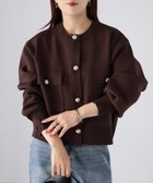 【リベリー/Riberry】の【セットアップ可】スポンディッシュ金ボタンショートカーデ ブラウン|ID: prp329100004714910 ipo3291000000034064389
