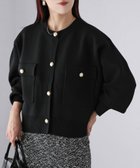 【リベリー/Riberry】の【セットアップ可】スポンディッシュ金ボタンショートカーデ ブラック|ID: prp329100004714910 ipo3291000000034657471