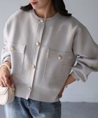 【リベリー/Riberry】の【セットアップ可】スポンディッシュ金ボタンショートカーデ グレイッシュベージュ|ID: prp329100004714910 ipo3291000000034657472