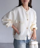 【リベリー/Riberry】の【セットアップ可】スポンディッシュ金ボタンショートカーデ オフホワイト|ID: prp329100004714910 ipo3291000000034657474