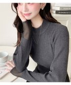 【モーメントプラス/moment+ / MEN】の12Gクルーネック袖シアーリブニットプルオーバー チャコールグレー|ID: prp329100004715043 ipo3291000000034215128