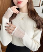 【モーメントプラス/moment+ / MEN】の12Gクルーネック袖シアーリブニットプルオーバー アイボリー|ID: prp329100004715043 ipo3291000000034215129