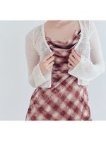 【リリーブラウン/Lily Brown】のセミシアーニットカーディガン 人気、トレンドファッション・服の通販 founy(ファニー) ファッション Fashion レディースファッション Fashion for Women トップス・カットソー Cut & Sew Tops ニット Knit Tops & Sweaters カーディガン・羽織り Layered Style Cardigans カーディガン Cardigan, Knitwear コンパクト Compact, Small Size スマート Smart, Elegant スリーブ Sleeve, Long Sleeve / Short Sleeve バランス Balance, Style Balance フレア Flare, Flared ボトム Bottoms, Lower Wear 夏 Summer 透かし Cut-Out, Lacework |ID:prp329100004715096