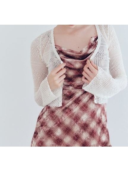 【リリーブラウン/Lily Brown】のセミシアーニットカーディガン インテリア・キッズ・メンズ・レディースファッション・服の通販 founy(ファニー) 　ファッション　Fashion　レディースファッション　Fashion for Women　トップス・カットソー　Cut & Sew Tops　ニット　Knit Tops & Sweaters　カーディガン・羽織り　Layered Style Cardigans　カーディガン　Cardigan, Knitwear　コンパクト　Compact, Small Size　スマート　Smart, Elegant　スリーブ　Sleeve, Long Sleeve / Short Sleeve　バランス　Balance, Style Balance　フレア　Flare, Flared　ボトム　Bottoms, Lower Wear　夏　Summer　透かし　Cut-Out, Lacework　WHT[001]|ID: prp329100004715096 ipo3291000000034066180