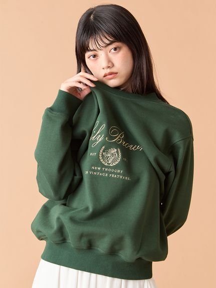 【リリーブラウン/Lily Brown】のカレッジロゴスウェット インテリア・キッズ・メンズ・レディースファッション・服の通販 founy(ファニー) 　ファッション　Fashion　レディースファッション　Fashion for Women　トップス・カットソー　Cut & Sew Tops　レディースパーカー・カジュアルフーディー　Casual Hoodies & Sweatshirts　スウェット・クルーネックトップス　Sweatshirts & Crewnecks / Relaxed Fit Sweat Tops　クラシカル　Classical, Vintage-Inspired　スマート　Smart, Elegant　フェミニン　Feminine, Girly　プリーツ　Pleats, Pleated　マーメイド　Mermaid, Fishtail Silhouette　ロング　Long, Long-Length　GRN[024]|ID: prp329100004715097 ipo3291000000034066189