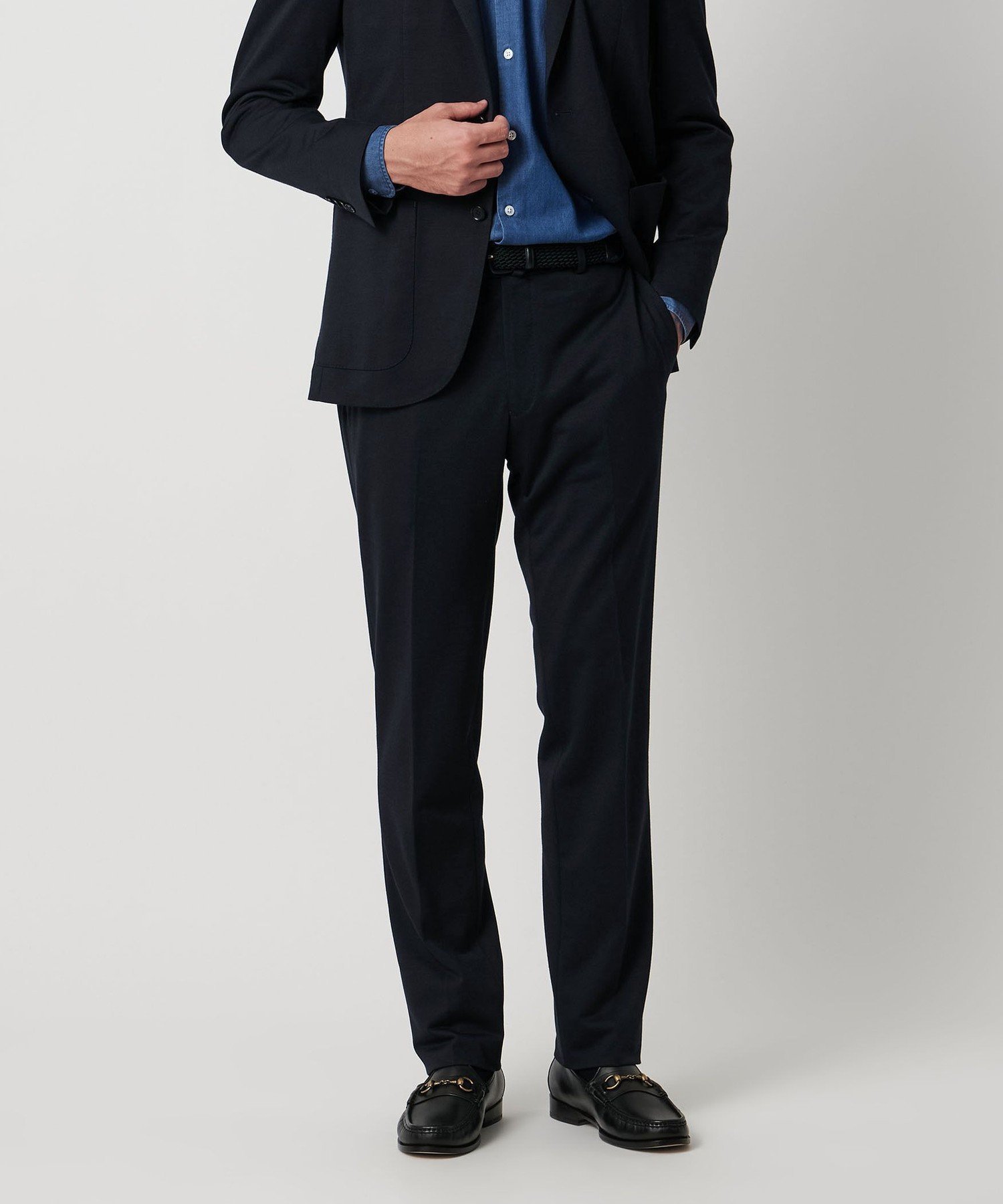 【ユナイテッドアローズ/UNITED ARROWS / MEN】のメランジ ジャージ ノープリーツ スラックス COMFORT EASY-MODEL インテリア・キッズ・メンズ・レディースファッション・服の通販 founy(ファニー) 　ファッション　Fashion　メンズファッション　Fashion for Men　コンパクト　Compact, Small Size　ジャケット　Jacket, Outerwear　スタンダード　Standard, Basic　スラックス　Slacks, Dress Pants　スリム　Slim, Slim Fit　スーツ　Suit, Formalwear　セットアップ　Set-Up, Coordinated Outfit　ドレス　Dress, One-Piece　フォルム　Silhouette, Form　プリーツ　Pleats, Pleated　ポケット　Pocket, Pocket Detail　メランジ　Melange, Mixed Yarn　リラックス　Relax, Relaxed Fit　おすすめ　Recommended / Our Picks　ビジネス 仕事 通勤　Business / Work / Commuting　NAVY|ID: prp329100004715243 ipo3291000000034067400