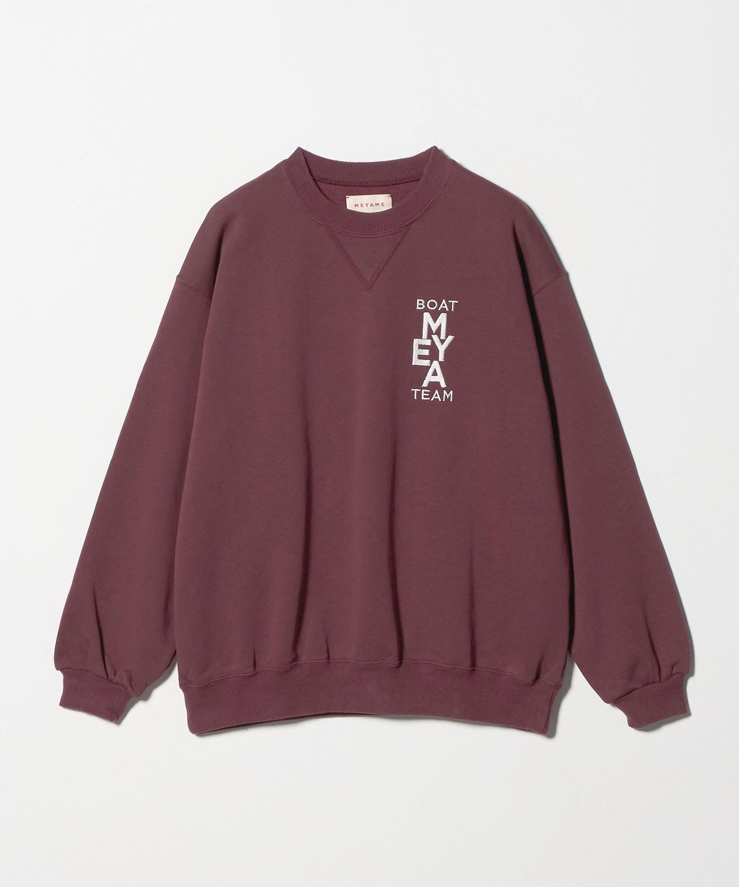 【ビューティ&ユース ユナイテッドアローズ/BEAUTY&YOUTH / UNITED ARROWS】のMEYAME エンブロイダリー スウェット インテリア・キッズ・メンズ・レディースファッション・服の通販 founy(ファニー) 　ファッション　Fashion　レディースファッション　Fashion for Women　トップス・カットソー　Cut & Sew Tops　レディースパーカー・カジュアルフーディー　Casual Hoodies & Sweatshirts　スウェット・クルーネックトップス　Sweatshirts & Crewnecks / Relaxed Fit Sweat Tops　エンブロイダリー　Embroidery Design　コレクション　Collection, Seasonal Line　スウェット / スエット　Sweatshirt, Sweatwear　スポーティ　Sporty, Casual Athletic　スラックス　Slacks, Dress Pants　デニム　Denim, Jeans Material　パターン　Pattern, Design Print　フェイクレザー　Faux Leather, PU Leather　ベロア　Velour, Soft Velvet　ボトム　Bottoms, Lower Wear　ミックス　Mix, Mixed Style　おすすめ　Recommended / Our Picks　WINE|ID: prp329100004715255 ipo3291000000034067467