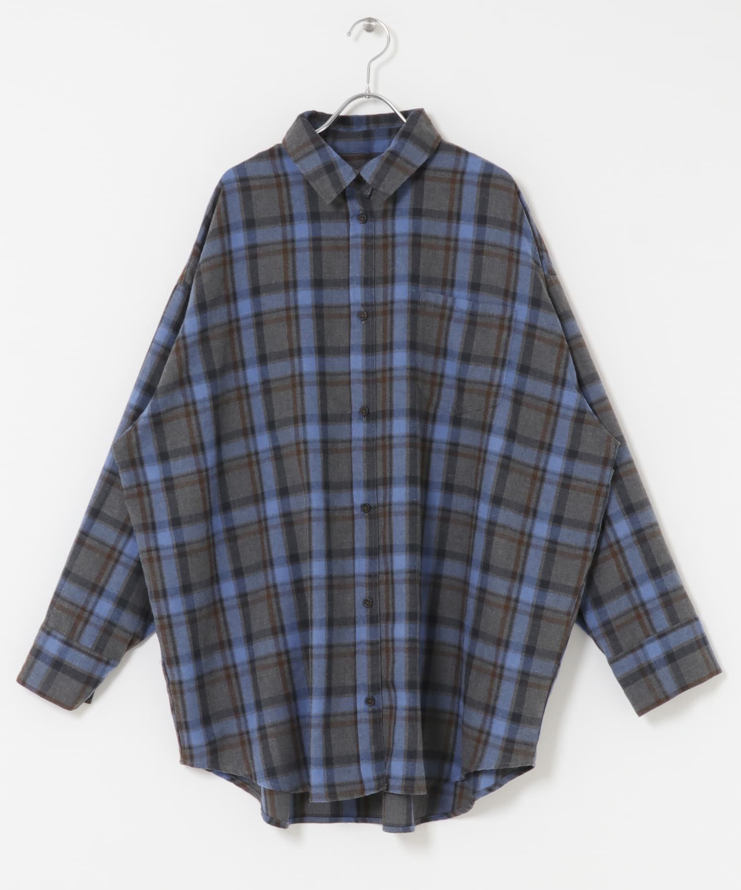 【ケービーエフ/KBF / URBAN RESEARCH】のBIGチェックシャツ インテリア・キッズ・メンズ・レディースファッション・服の通販 founy(ファニー)  ファッション Fashion レディースファッション Fashion for Women トップス・カットソー Cut & Sew Tops シャツ・ブラウス・オフィスカジュアル Elegant Blouses & Button-Ups 2025年 2025 2025-2026秋冬・A/W Autumn/Winter 2025–26 AW25–26 冬 Winter / This Winter チェック Check, Plaid, Tartan ビスチェ Bustier, Corset Top 定番 Standard, Basic Item A/W・秋冬 Autumn/Winter 羽織 Haori, Light Jacket BLUE|ID: prp329100004715771 ipo3291000000034205700