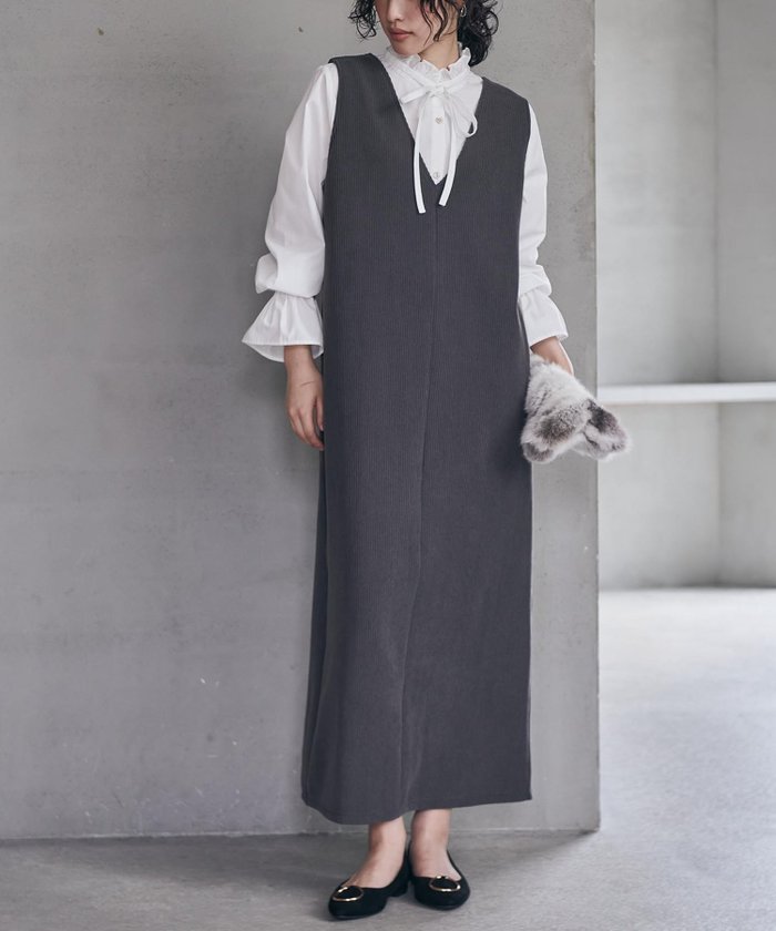 【ラナン/Ranan】のRanan/あったか裏ベロアニットコールジャンパースカート インテリア・キッズ・メンズ・レディースファッション・服の通販 founy(ファニー) https://founy.com/ ファッション Fashion レディースファッション Fashion for Women スカート Skirts インナー Innerwear カットソー Cut and Sewn Top コーデュロイ Corduroy, Cord Fabric スウェット / スエット Sweatshirt, Sweatwear ストレッチ Stretch, Stretchy Fabric スリット Slit, Slit Detail ベロア Velour, Soft Velvet ボンディング Bonding, Bonded Fabric ポケット Pocket, Pocket Detail エレガント 上品 Elegant |ID: prp329100004715951 ipo3291000000034372172