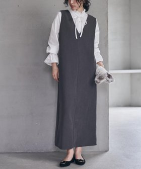 【ラナン/Ranan】のRanan/あったか裏ベロアニットコールジャンパースカート 人気、トレンドファッション・服の通販 founy(ファニー) ファッション Fashion レディースファッション Fashion for Women スカート Skirts インナー Innerwear カットソー Cut and Sewn Top コーデュロイ Corduroy, Cord Fabric スウェット / スエット Sweatshirt, Sweatwear ストレッチ Stretch, Stretchy Fabric スリット Slit, Slit Detail ベロア Velour, Soft Velvet ボンディング Bonding, Bonded Fabric ポケット Pocket, Pocket Detail エレガント 上品 Elegant |ID:prp329100004715951