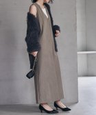 【ラナン/Ranan】のRanan/あったか裏ベロアニットコールジャンパースカート 人気、トレンドファッション・服の通販 founy(ファニー) ファッション Fashion レディースファッション Fashion for Women スカート Skirts インナー Innerwear カットソー Cut and Sewn Top コーデュロイ Corduroy, Cord Fabric スウェット / スエット Sweatshirt, Sweatwear ストレッチ Stretch, Stretchy Fabric スリット Slit, Slit Detail ベロア Velour, Soft Velvet ボンディング Bonding, Bonded Fabric ポケット Pocket, Pocket Detail エレガント 上品 Elegant thumbnail グレージュ|ID: prp329100004715951 ipo3291000000034372174
