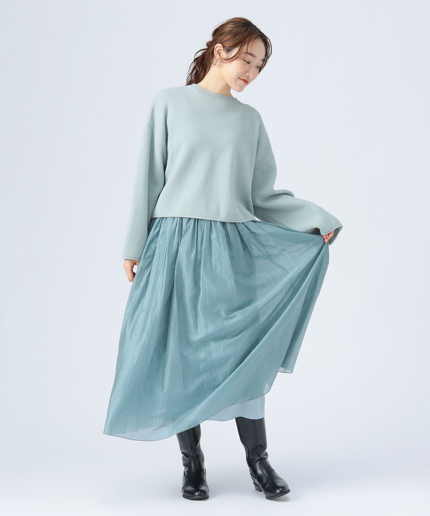 【ビームス ハート/BEAMS HEART】のスウェットニット * スカート(セットアイテム) インテリア・キッズ・メンズ・レディースファッション・服の通販 founy(ファニー) 　ファッション　Fashion　レディースファッション　Fashion for Women　スカート　Skirts　なめらか　Smooth, Silky Texture　ストレート　Straight, Straight Cut　フレア　Flare, Flared　リラックス　Relax, Relaxed Fit　ロング　Long, Long-Length　A/W・秋冬　Autumn/Winter　MINT|ID: prp329100004716003 ipo3291000000034481574